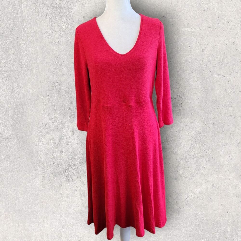 Torrid Super Soft Plush Red Hi-Lo Skater Knit Dress Lg 0 NWT Christmas V Neck